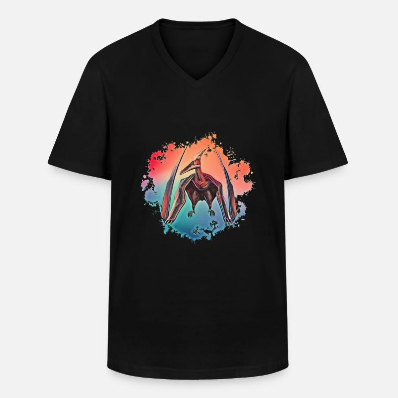 Pteranodon - Männer-T-Shirt mit V-Ausschnitt - Schwarz