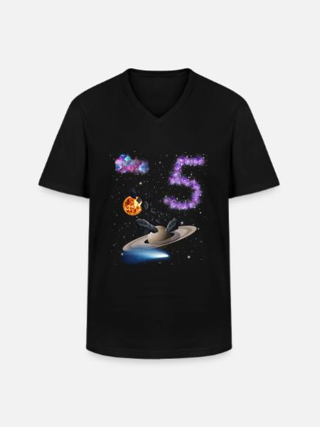 5th Birthday - Men's V-Neck T-Shirt - black
