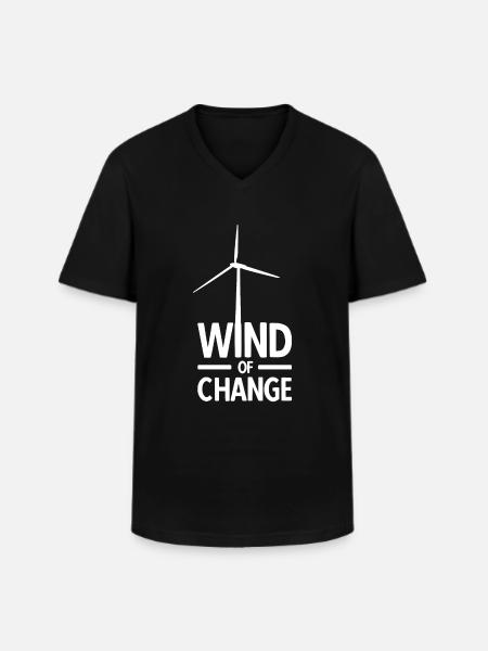 Windenergie Windkraft Klima Windrad - Männer-T-Shirt mit V-Ausschnitt - Schwarz
