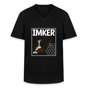 Imker Honig Bienen Waben Honigbienen - Männer-T-Shirt mit V-Ausschnitt - Schwarz - Vorne - AI Model Male 178 dark (178cm)