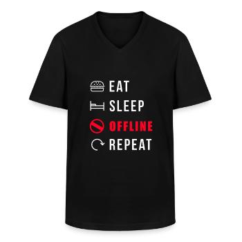 Offline Kein Empfang Signal Internet Verbindung - Männer-T-Shirt mit V-Ausschnitt - Schwarz - Vorne - AI Model Male 178 dark (178cm)