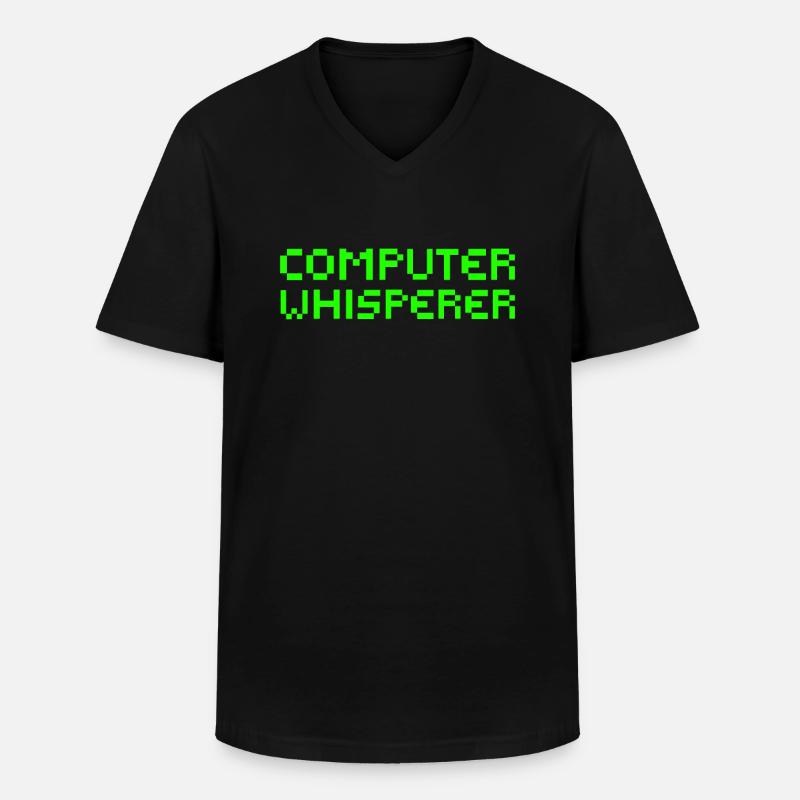 Computer Whisperer for Programmers - Men's V-Neck T-Shirt - black
