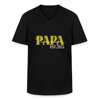 Papa Sonnenschein 2025 Bestes Geschenk - Männer-T-Shirt mit V-Ausschnitt - Schwarz - Vorne - AI Model Male 178 dark (178cm)