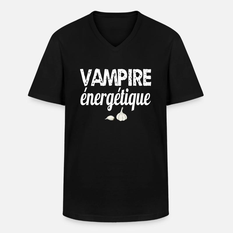 Energievampir - Männer-T-Shirt mit V-Ausschnitt - Schwarz