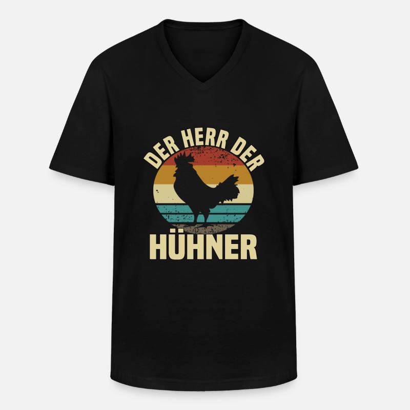 Der Herr Der Hühner - Männer-T-Shirt mit V-Ausschnitt - Schwarz