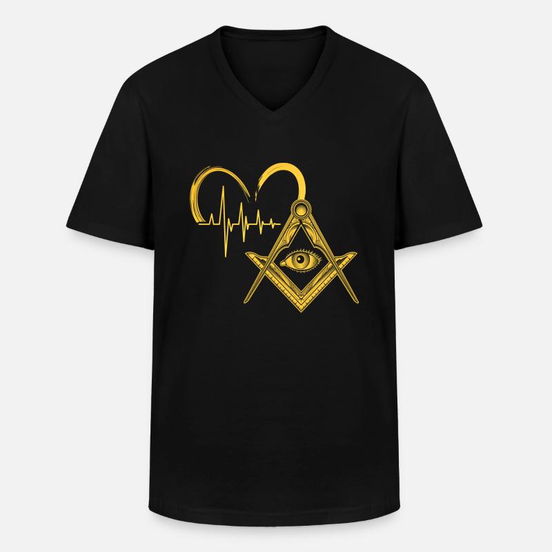 Masonic Freemasonry Fraternal - Männer-T-Shirt mit V-Ausschnitt - Schwarz
