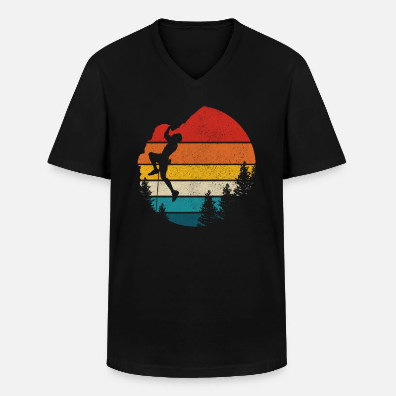 Climbing Bouldering Climber Gift - Men's V-Neck T-Shirt - black