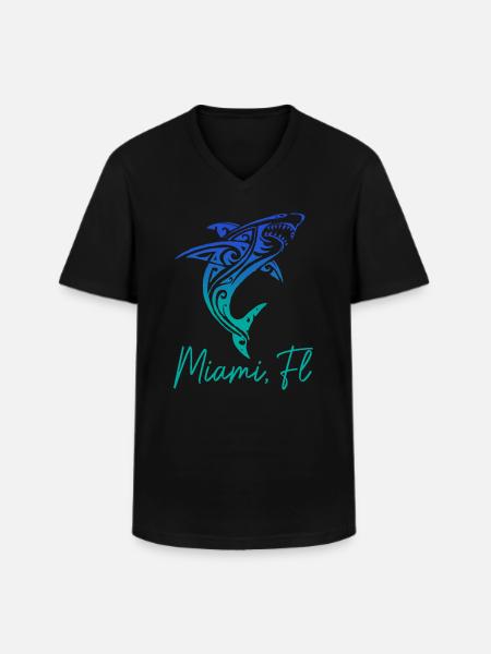 Miami, Florida, USA - Men's V-Neck T-Shirt - black