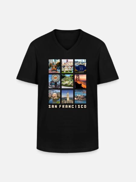 San Francisco California Souvenir - Men's V-Neck T-Shirt - black