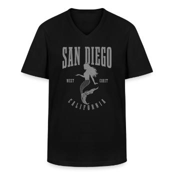 San Diego Kalifornien Vintage Souvenir - Männer-T-Shirt mit V-Ausschnitt - Schwarz - Vorne - AI Model Male 178 dark (178cm)