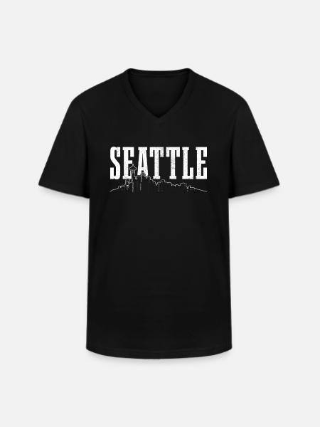 Seattle Washington Souvenir Gift - Men's V-Neck T-Shirt - black