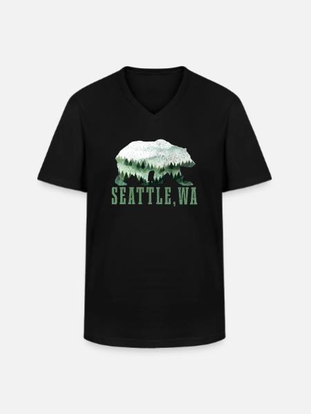 Seattle Washington Souvenir Gift - Men's V-Neck T-Shirt - black