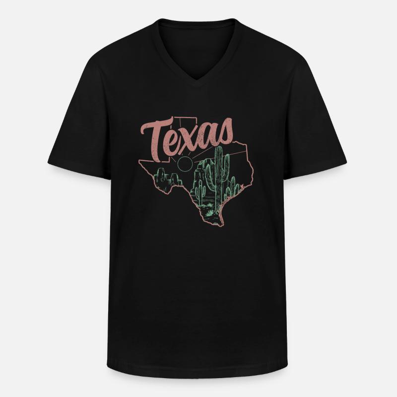 Texas - Männer-T-Shirt mit V-Ausschnitt - Schwarz