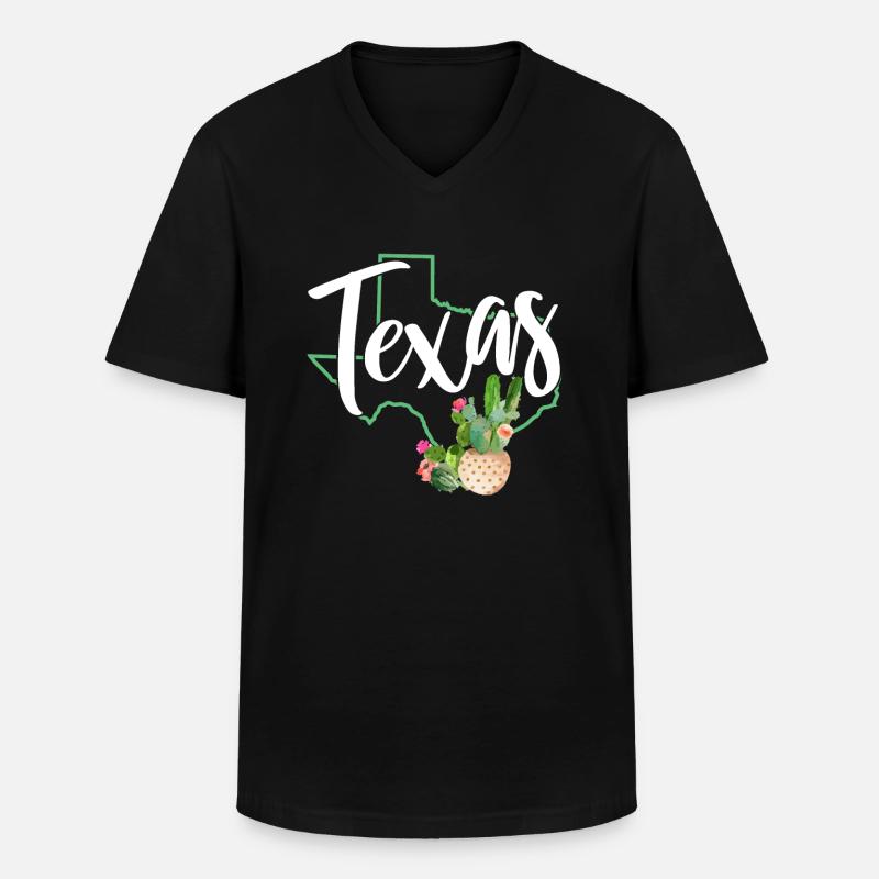 Texas - Männer-T-Shirt mit V-Ausschnitt - Schwarz