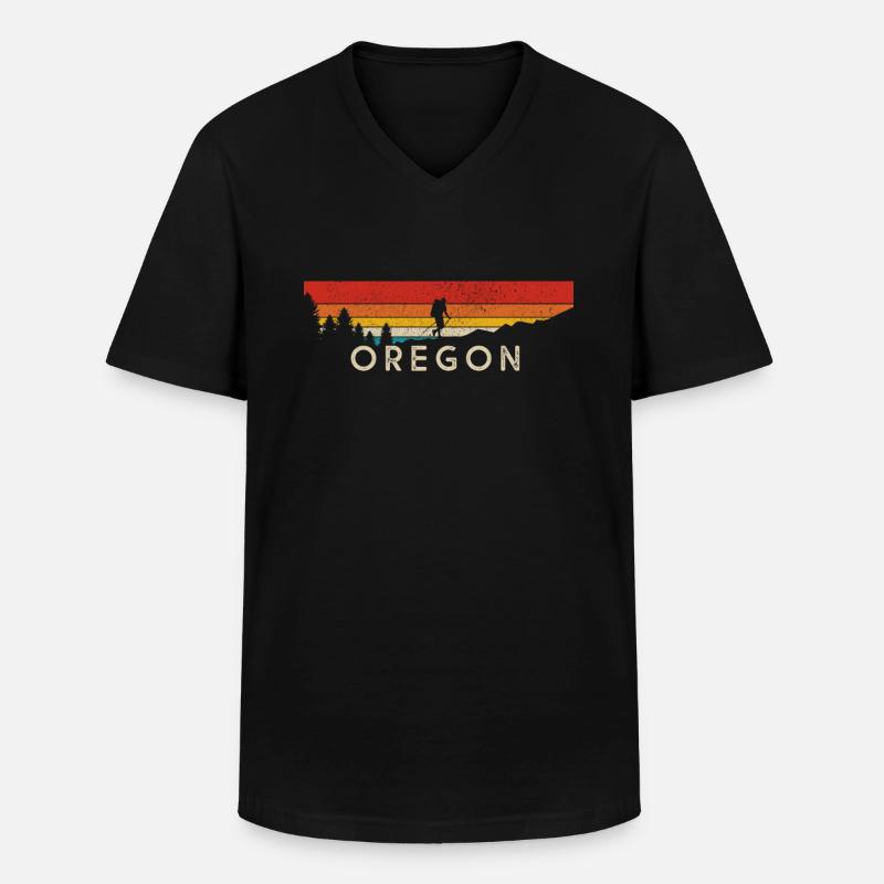 Oregon - Männer-T-Shirt mit V-Ausschnitt - Schwarz