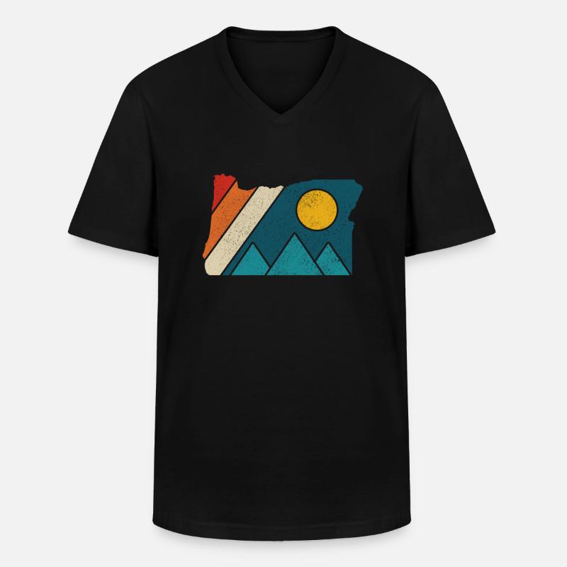 Oregon - Männer-T-Shirt mit V-Ausschnitt - Schwarz