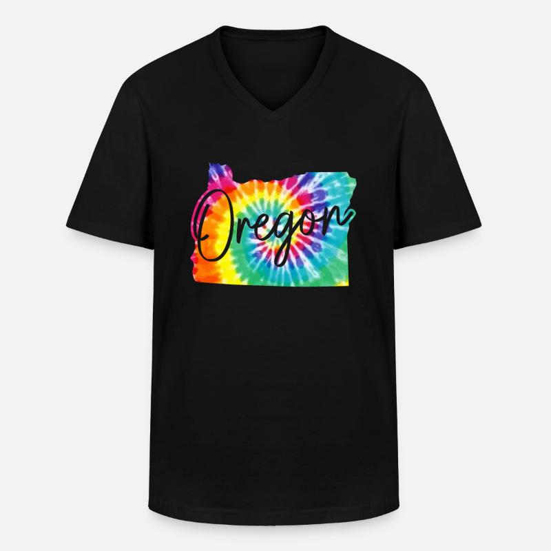 Oregon - Männer-T-Shirt mit V-Ausschnitt - Schwarz