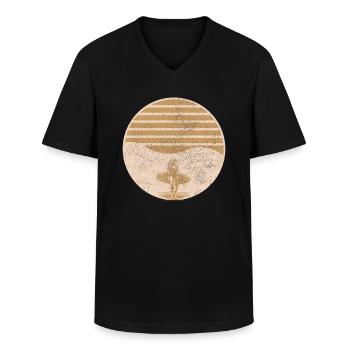 Surfen Vintage Surfer Geschenk - Männer-T-Shirt mit V-Ausschnitt - Schwarz - Vorne - AI Model Male 178 dark (178cm)