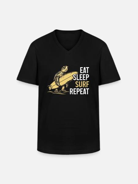 Turtle Surfing Surfer Gift - Men's V-Neck T-Shirt - black
