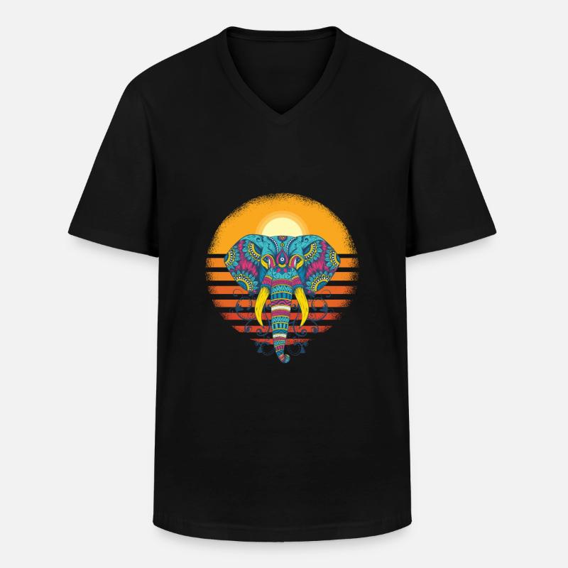Elefant Elefanten Design - Männer-T-Shirt mit V-Ausschnitt - Schwarz