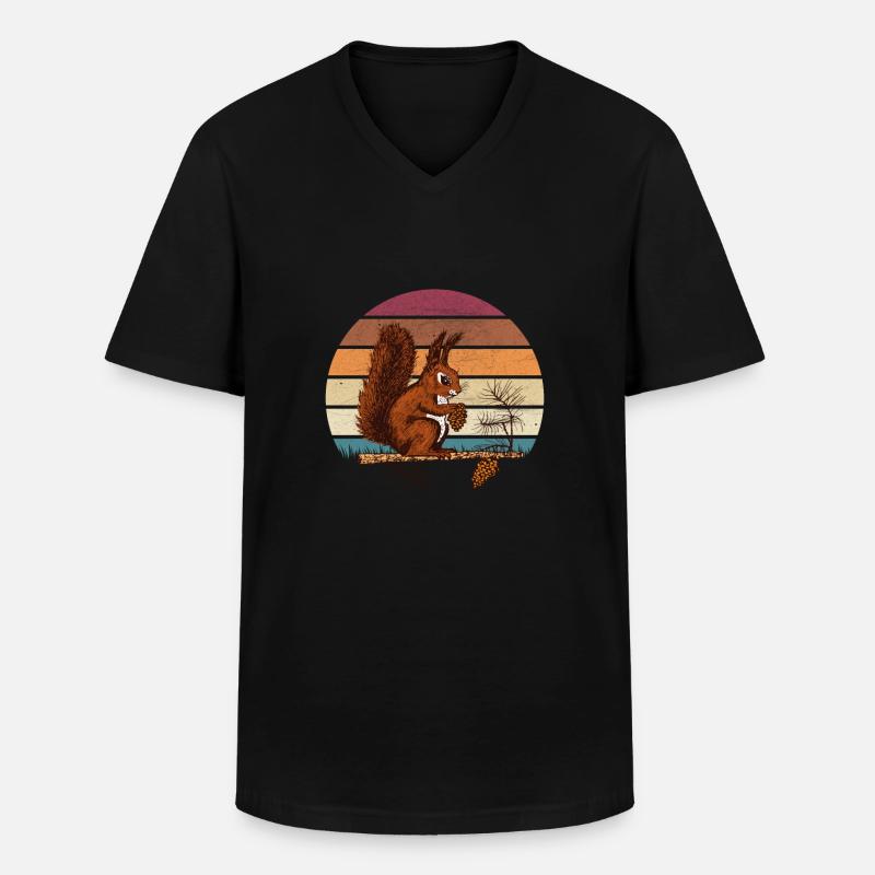 Conception d'écureuil - T-shirt col V Homme - noir