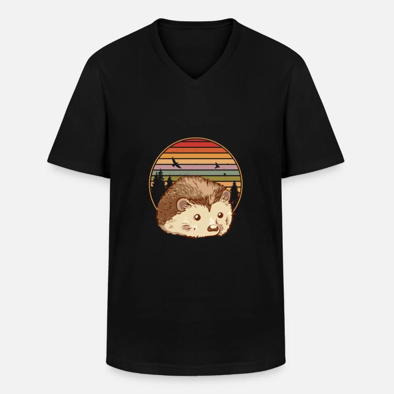 Schönes Igel Bild - Männer-T-Shirt mit V-Ausschnitt - Schwarz
