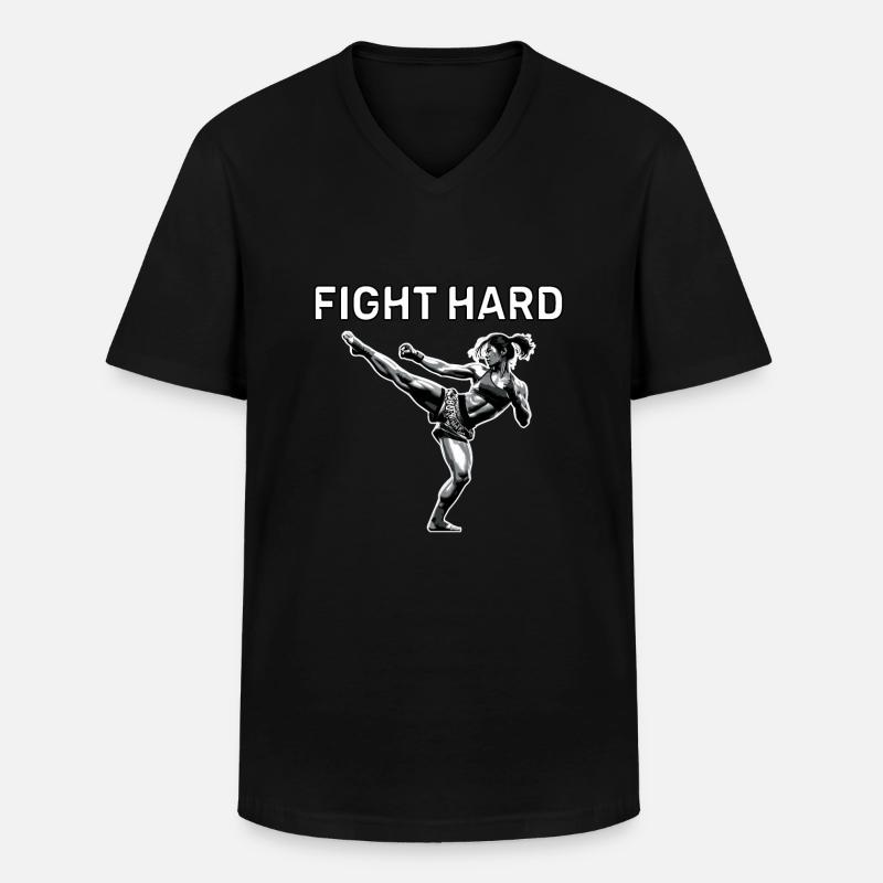Muay Thai Mädchen - Männer-T-Shirt mit V-Ausschnitt - Schwarz
