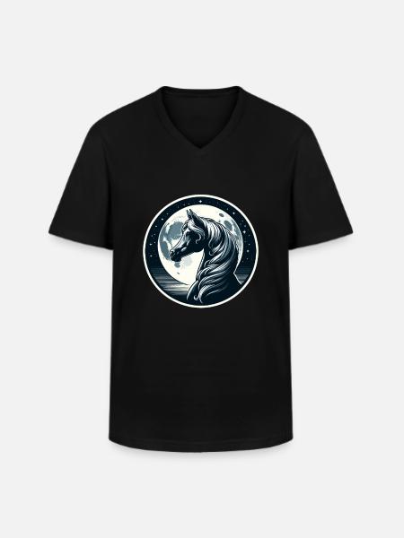 Arabische Pferdekunst - Männer-T-Shirt mit V-Ausschnitt - Schwarz