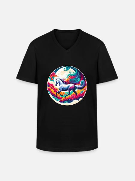 Arabische Pferdekunst - Männer-T-Shirt mit V-Ausschnitt - Schwarz