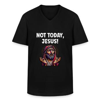 Lustiger Anti-Religions-Atheist-Agnostiker - Männer-T-Shirt mit V-Ausschnitt - Schwarz - Vorne - AI Model Male 178 dark (178cm)