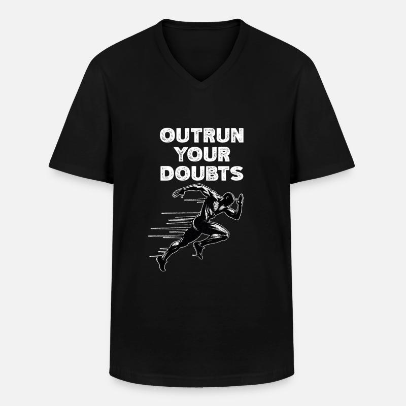 Bahnläufer Sprinter Sprint 100m Sprinter - Männer-T-Shirt mit V-Ausschnitt - Schwarz