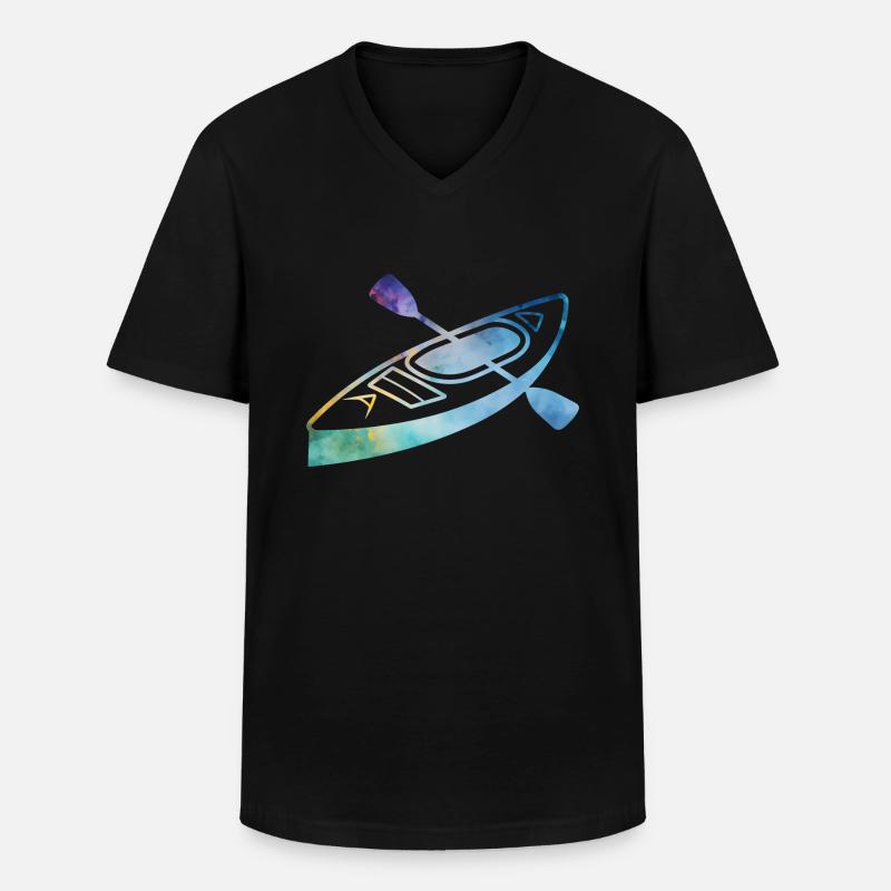 Kajak - Männer-T-Shirt mit V-Ausschnitt - Schwarz