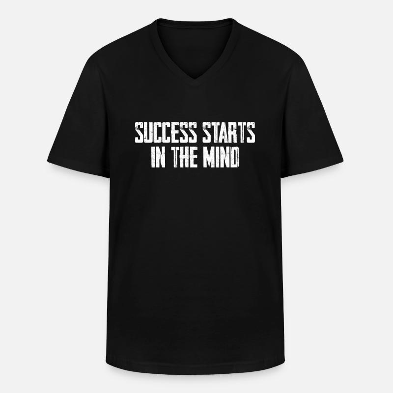 Le succès commence dans l’ - T-shirt col V Homme - noir
