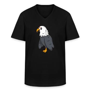 aigle rapace douce image - T-shirt col V Homme - noir - Devant - AI Model Male 178 dark (178cm)