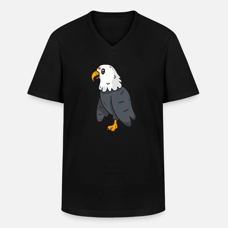 adler greifvogel süß bild - Männer-T-Shirt mit V-Ausschnitt - Schwarz
