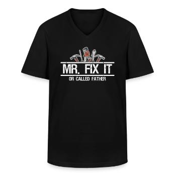Mr. Fix it - Männer-T-Shirt mit V-Ausschnitt - Schwarz - Vorne - AI Model Male 178 dark (178cm)