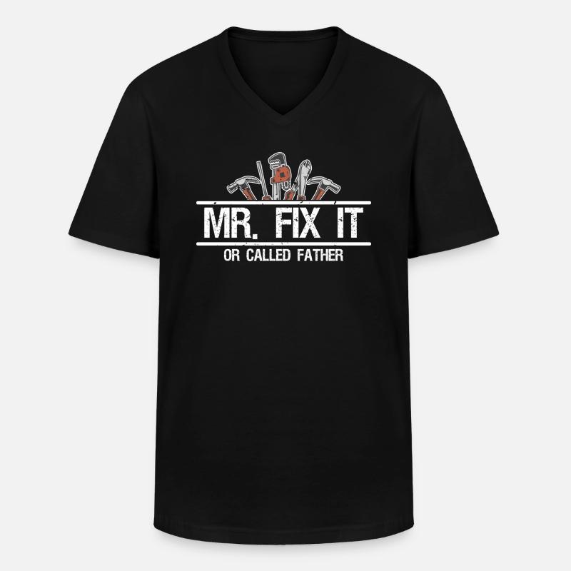 Mr. Fix it - Männer-T-Shirt mit V-Ausschnitt - Schwarz
