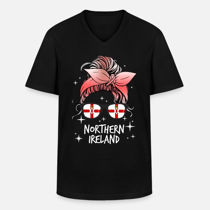 Nordirland - Männer-T-Shirt mit V-Ausschnitt - Schwarz