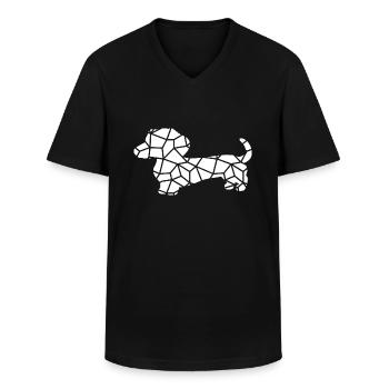 Dackel - Männer-T-Shirt mit V-Ausschnitt - Schwarz - Vorne - AI Model Male 178 dark (178cm)