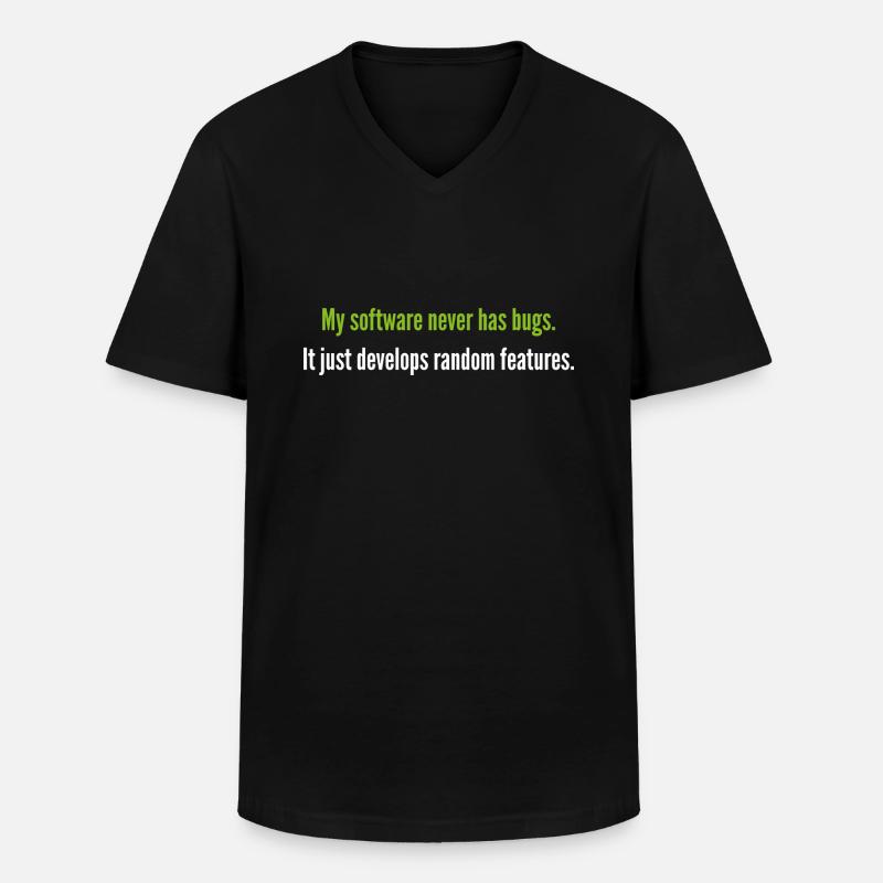 Meine Software hat nie Fehler - Männer-T-Shirt mit V-Ausschnitt - Schwarz