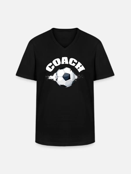 Fußballtrainer - Männer-T-Shirt mit V-Ausschnitt - Schwarz