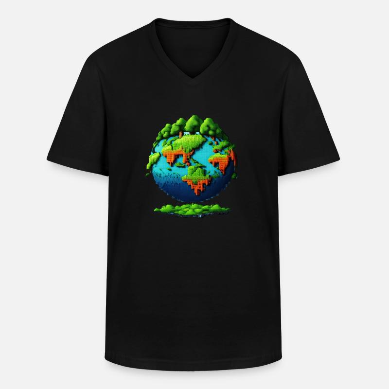 Traumerde - Männer-T-Shirt mit V-Ausschnitt - Schwarz