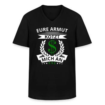 Eure Armut kotzt mich an Lustiger Spruch Arroganz - Männer-T-Shirt mit V-Ausschnitt - Schwarz - Vorne - AI Model Male 178 dark (178cm)