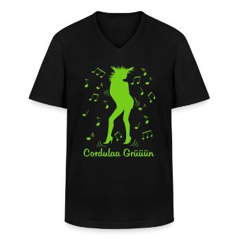Cordula tanzen Party Kostüm Grün Mallorca Karneval - Männer-T-Shirt mit V-Ausschnitt - Schwarz - Vorne - AI Model Male 178 dark (178cm)