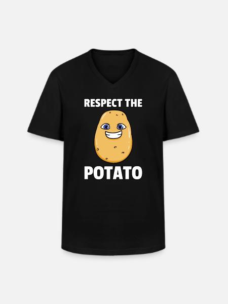 I'm A Potato - Männer-T-Shirt mit V-Ausschnitt - Schwarz