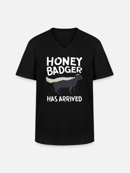 Honey Badger Has Arrived - Männer-T-Shirt mit V-Ausschnitt - Schwarz