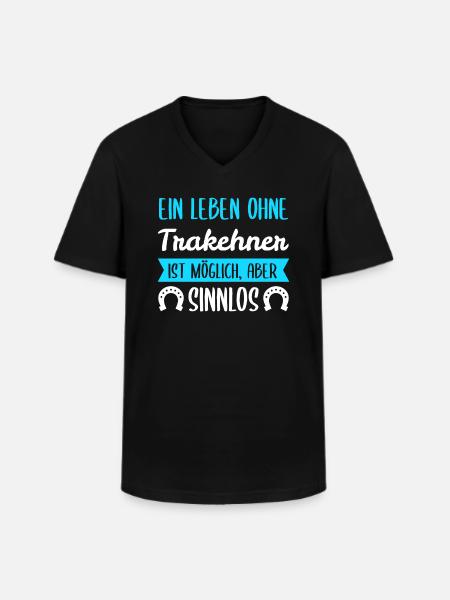 Trakehner Pferd Pferde Geschenk - Männer-T-Shirt mit V-Ausschnitt - Schwarz
