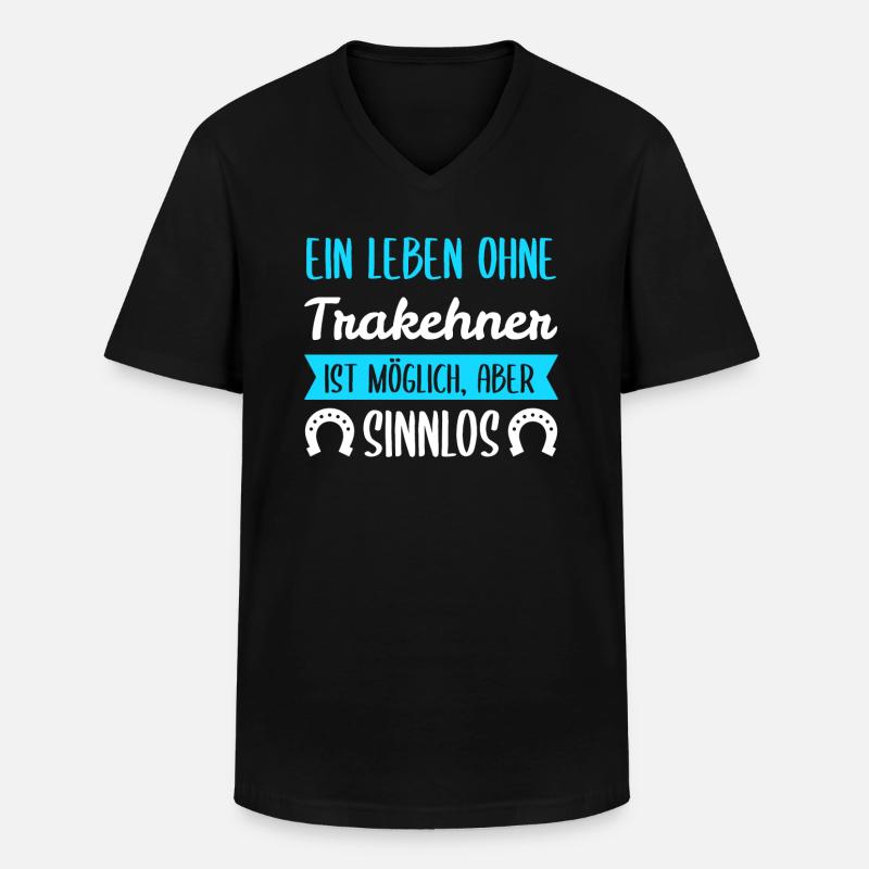 Trakehner Pferd Pferde Geschenk - Männer-T-Shirt mit V-Ausschnitt - Schwarz