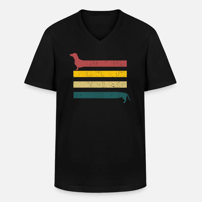 Dackel Dackelliebhaber Geschenk - Männer-T-Shirt mit V-Ausschnitt - Schwarz
