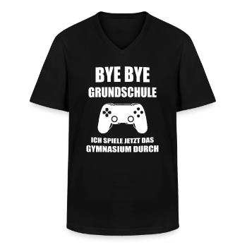 Bye Bye Grundschule Gymnasium Gymnasiast Geschenk - Männer-T-Shirt mit V-Ausschnitt - Schwarz - Vorne - AI Model Male 178 dark (178cm)